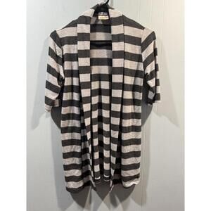 Youth Girls Pretty Good Open Cardigan Size Large Black/Gray